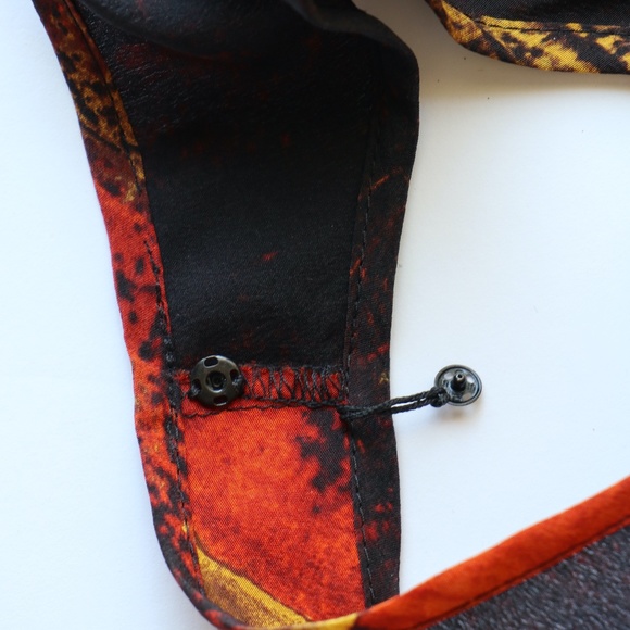 On bias sleeveless silk top in burnt ember tones - Picture 8 of 10